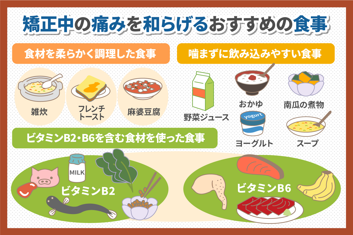 歯の矯正中におすすめの食事はなに？